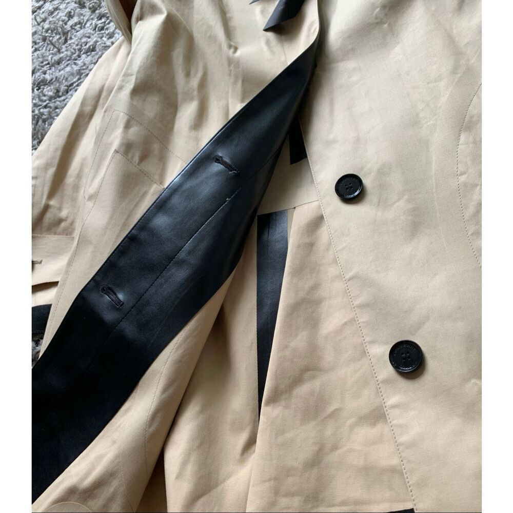 NEW NWT BURBERRY LONDON tan LEATHER COLLAR Trench Coat Jacket sz US 10 - Picture 10 of 15
